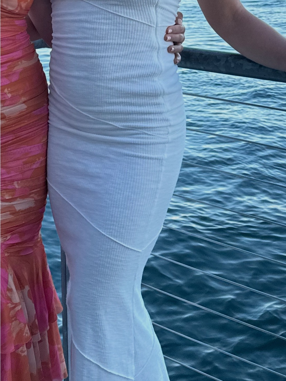Princess Polly White Ribbed Maxi Skirt